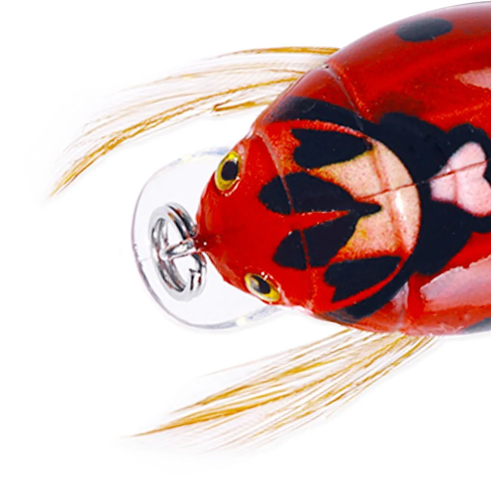 Señuelo de pececillo de 38mm y 4g, Wobblers de insectos Topwater, cebos de pesca biónicos flotantes, escarabajo, lubina, Mini cebo de bagre para pescador - imagen 5