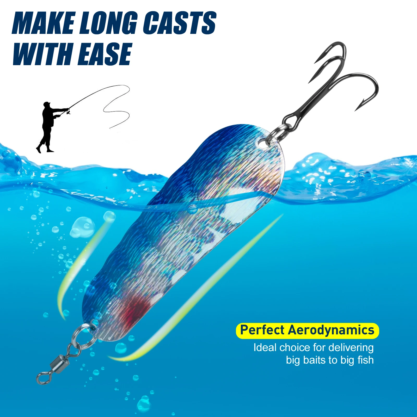 THKFISH 5 uds cucharas de pesca señuelo de Metal 21g cebos duros artificiales con anzuelo triple Spinner cuchara de lentejuelas Kit de Señuelos de Pesca - imagen 2