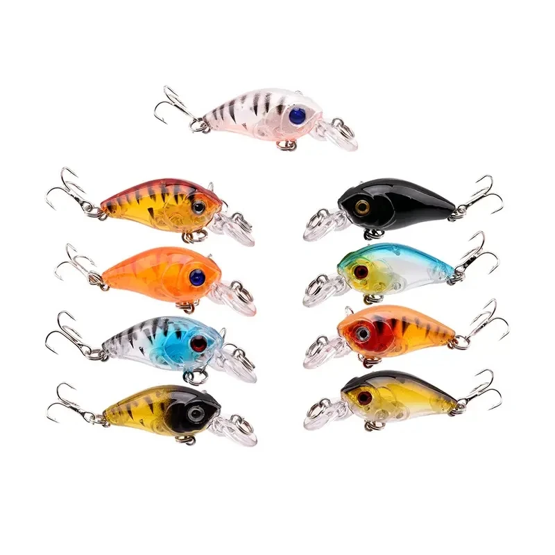 9 unids/lote señuelo de pesca Crankbait, cebo duro Artificial simulado, señuelo falso, equipo de pesca para lubina trucha agua dulce salada - imagen 2