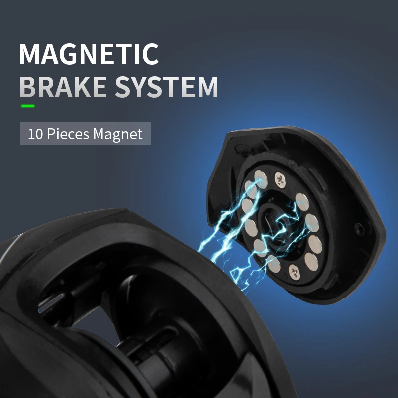 CEMREO-carrete de pesca de fundición de cebo, sistema de freno magnético, potencia de arrastre de 7KG, 7,2: 1, modelo SX2000 - imagen 2