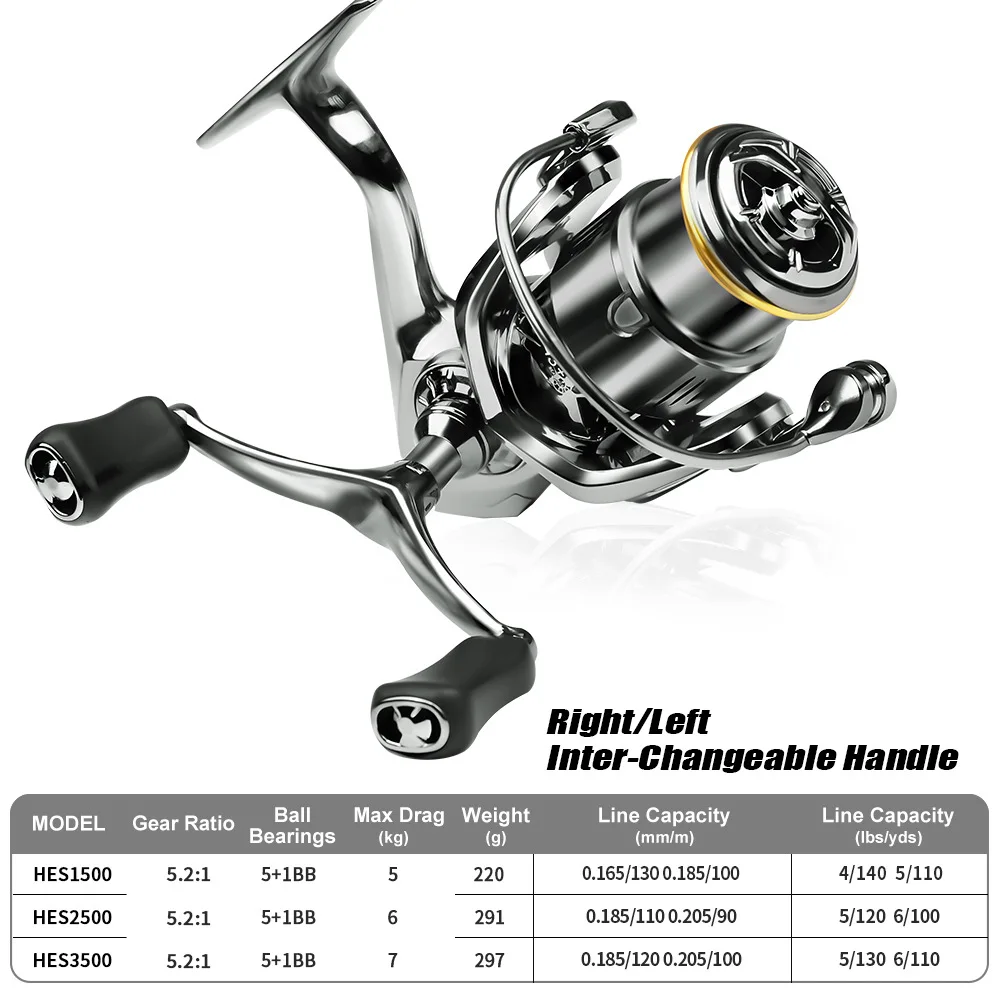 Carrete giratorio 5.2:1 ligero para micro pesca - imagen 3