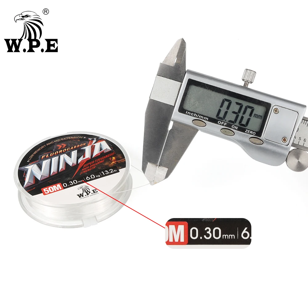W.P.E-línea de pesca de fibra de carbono, aparejos de línea de pesca de fluorocarbono, 014mm-0,40mm, 1,3 kg-10,8 kg, 2.9lb-23.8lb, 1 piezas - imagen 3
