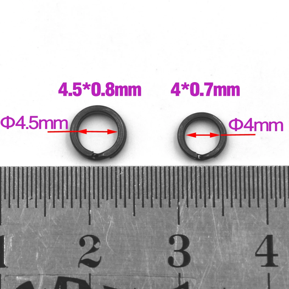 MNFT-señuelo duro de doble capa para pesca aplastada, accesorio de pesca dividido, anticorrosión, color negro mate, aparejos de cambio rápido, Conector de cebo, 100 Uds. - imagen 2