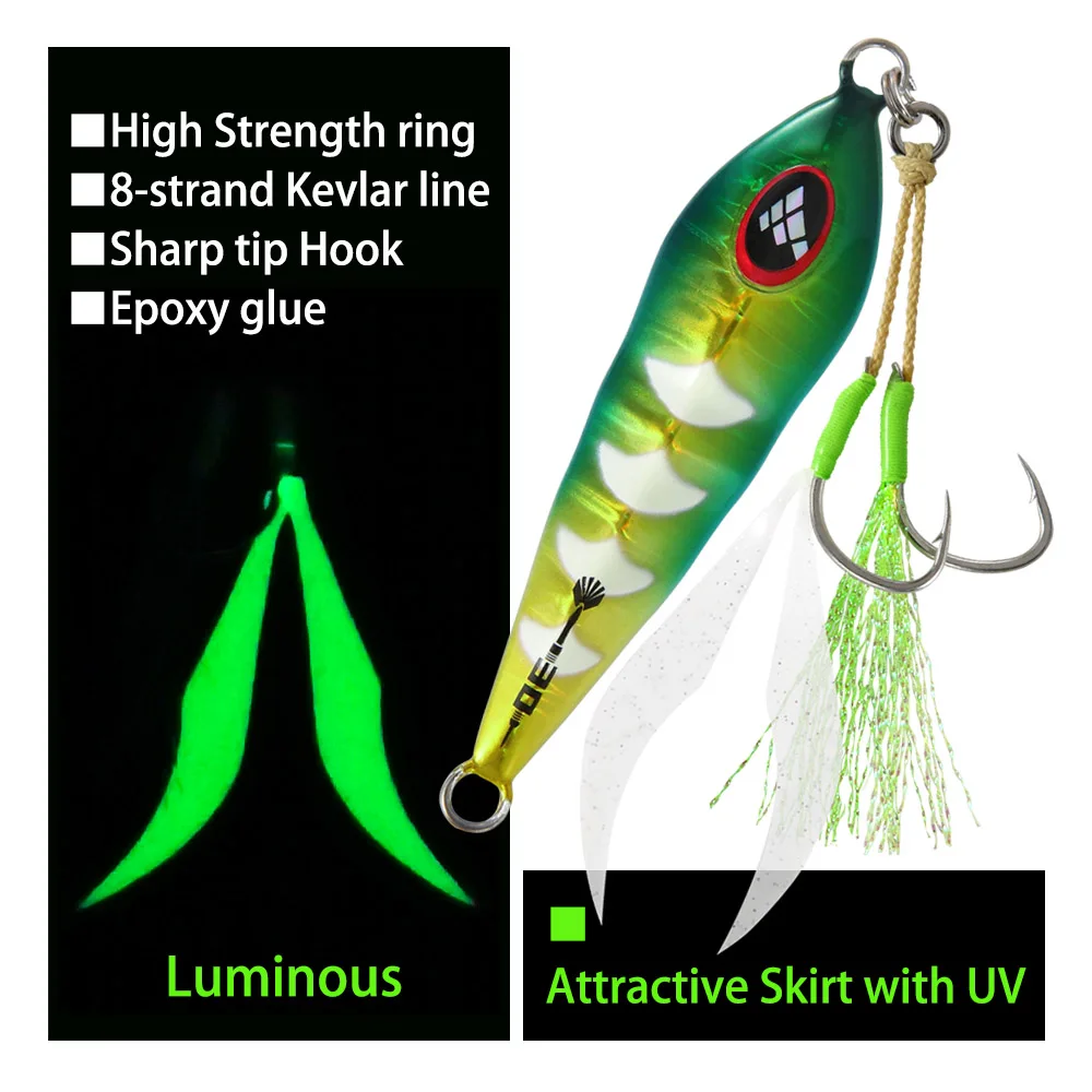 FSTK patente pesca en el mar plantilla de paso lento 30g40g60g80g matamoscas Metal Jigging dardo plantilla cuchara cebo Artificial plantilla señuelo de pesca - imagen 5