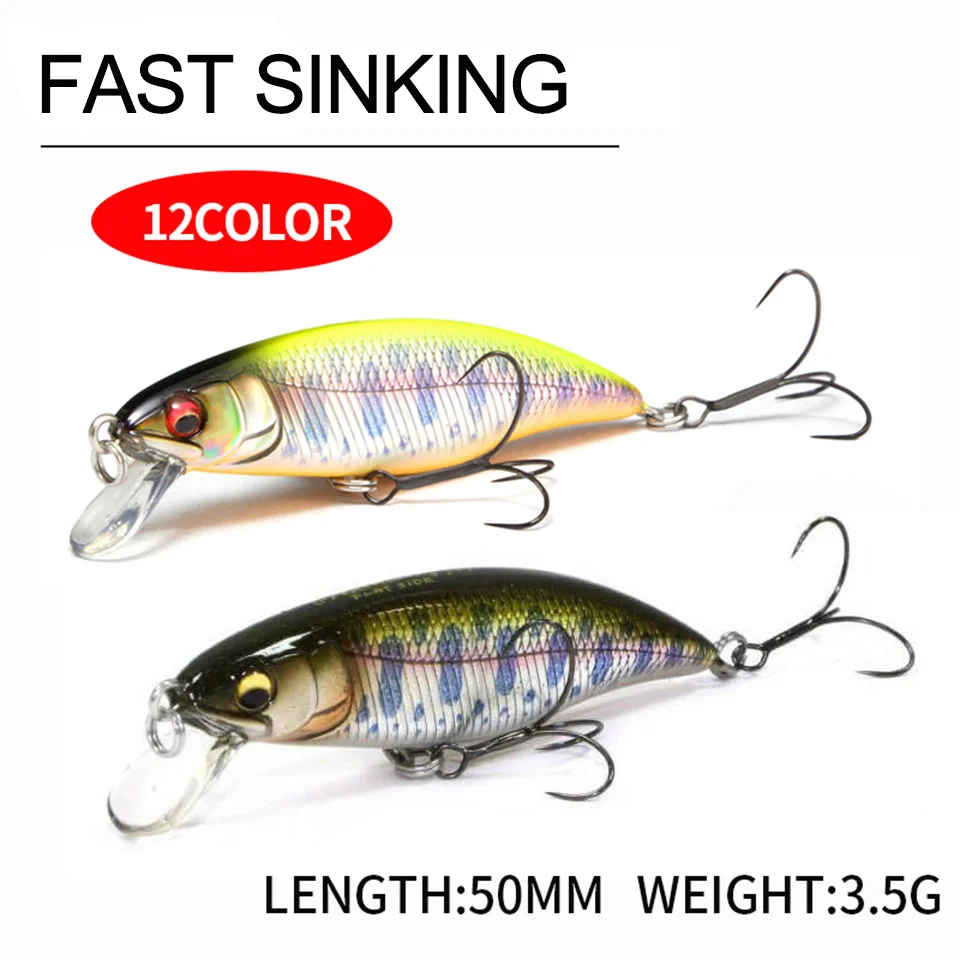 WALK FISH-señuelo de Pesca Artificial con ojos 3D, señuelo Wobbler Crankbait de plástico, Swimbait, Lucio, 1 piezas, 50mm, 3,5g - imagen 2