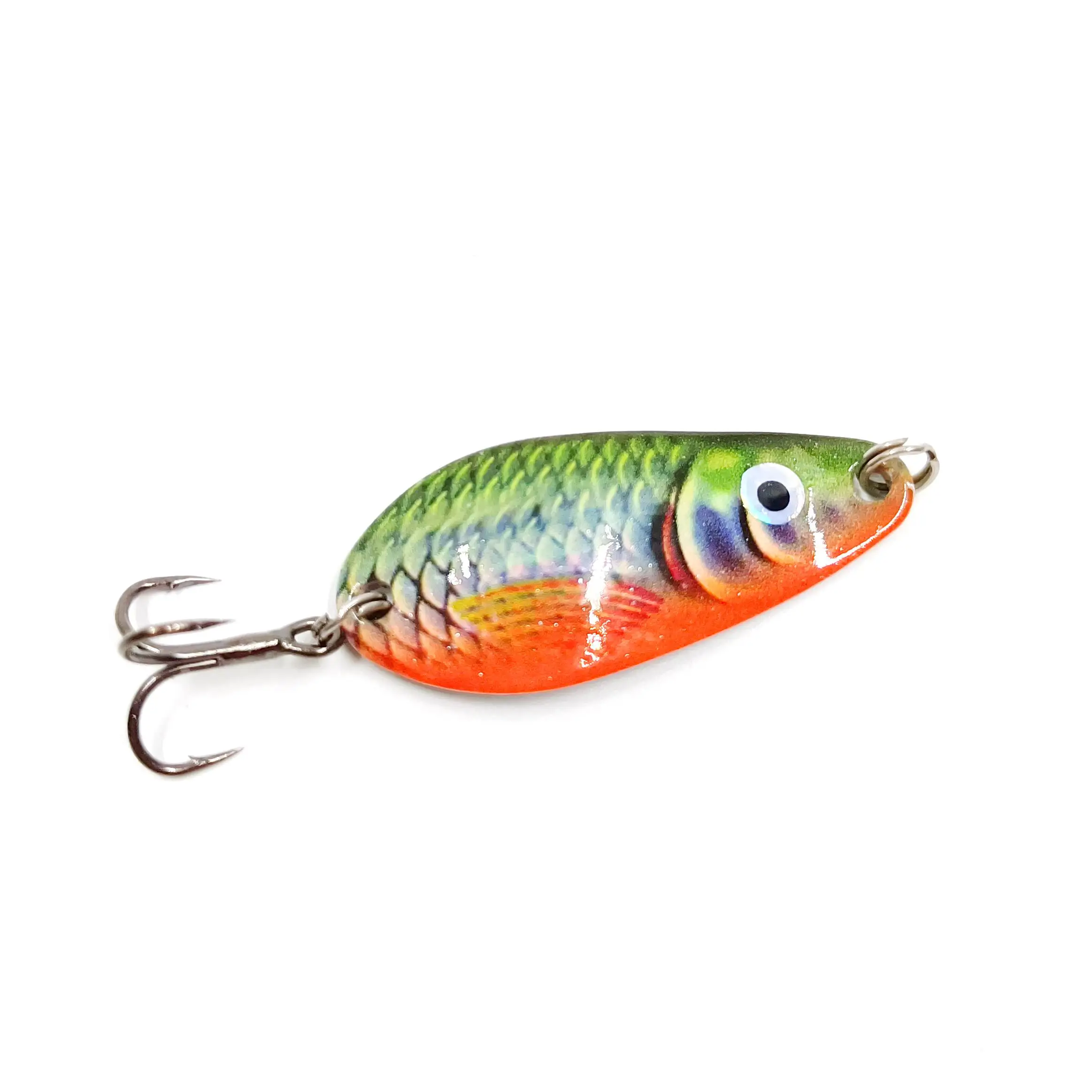 DUODUOYU, 1 Uds., cuchara para trucha con estampado 3D, señuelo de pesca de 10g/45mm, cebo Artificial Vib Metal JIG, señuelo para cuchara de pesca para trucha, perca, Lucio - imagen 2