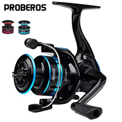 Carrete giratorio Proberos 1 pieza |   Copa de metal y brazo basculante, relación de engranaje 5.2:1 |   Adecuado tanto para pescar en agua dulce y salada.