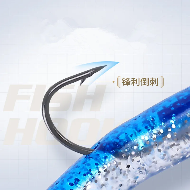 Jig Head-señuelo de pesca hundido, 12,5 cm/22g, agua salada fresca, cuerpo vivo vivo Natural, cebo suave, 5 colores - imagen 2