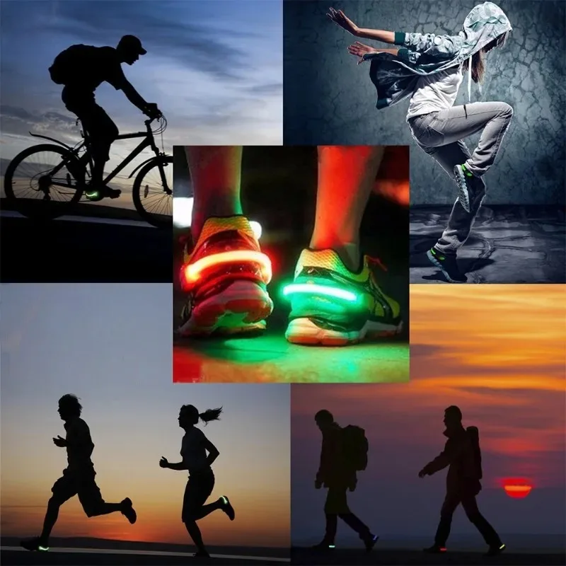 2024 Luz luminosa con clip para zapatos para correr de noche al aire libre y luz de advertencia de seguridad en ciclismo Luz LED con clip para zapatos con flash 5 - imagen 3