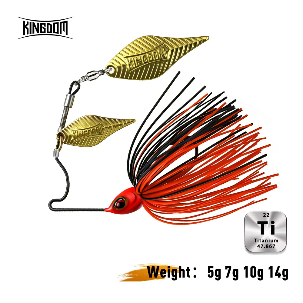Kingdom Spinnerbait de doble hoja de aluminio metálica - imagen 3