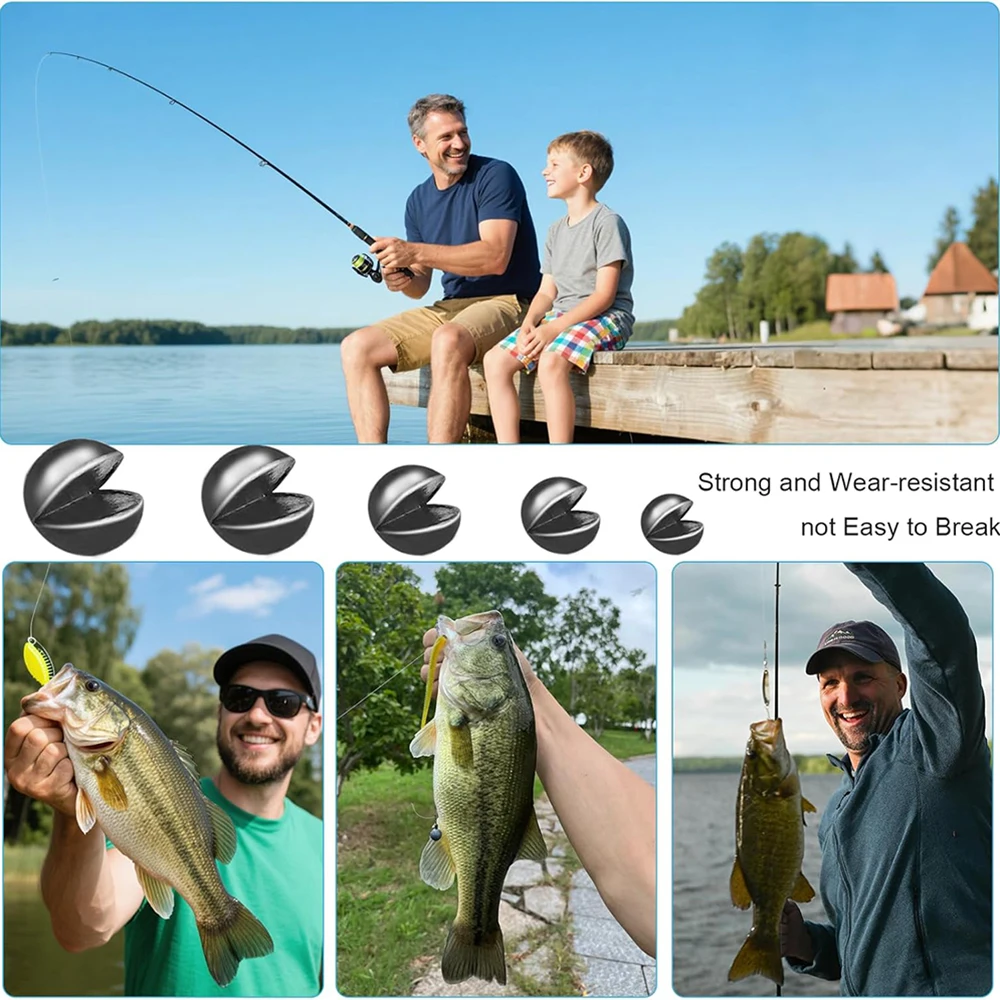 Juego de mordeduras de plomo, 60/120 Uds., mordedor de plomo abierto, balsa de plomo abierta redonda desnuda, Clip de pesca, equipo de pesca de plomo, plataforma de caída de plomo - imagen 3