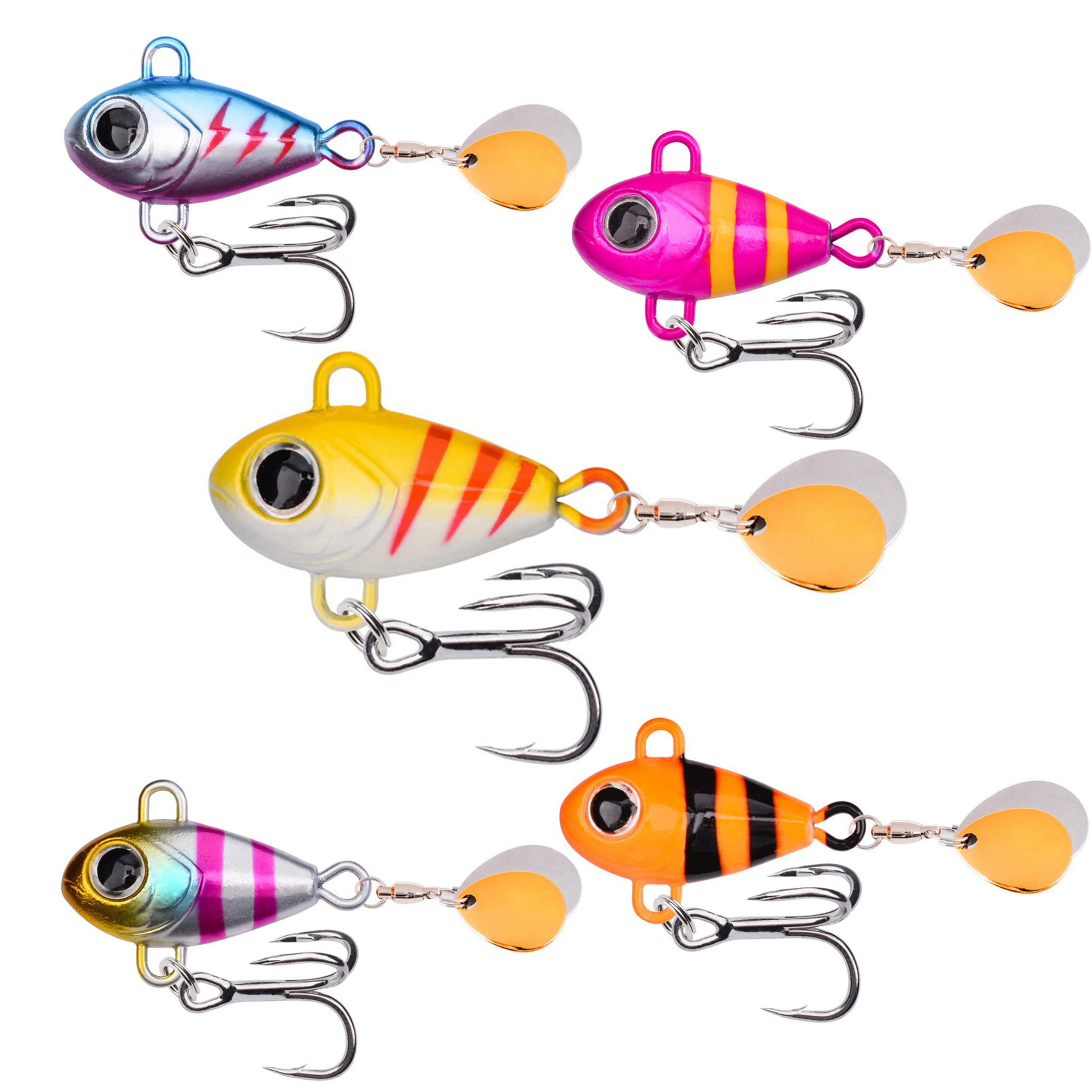 Spinnerbait metálico con ojos 3D – Vibrante hundimiento para lubina - imagen 5
