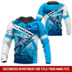 PLstar Cosmos nombre personalizado Marlin Hunter 3D impreso moda hombres Sudadera con capucha Unisex Casual otoño cremallera Sudadera con capucha QDY3