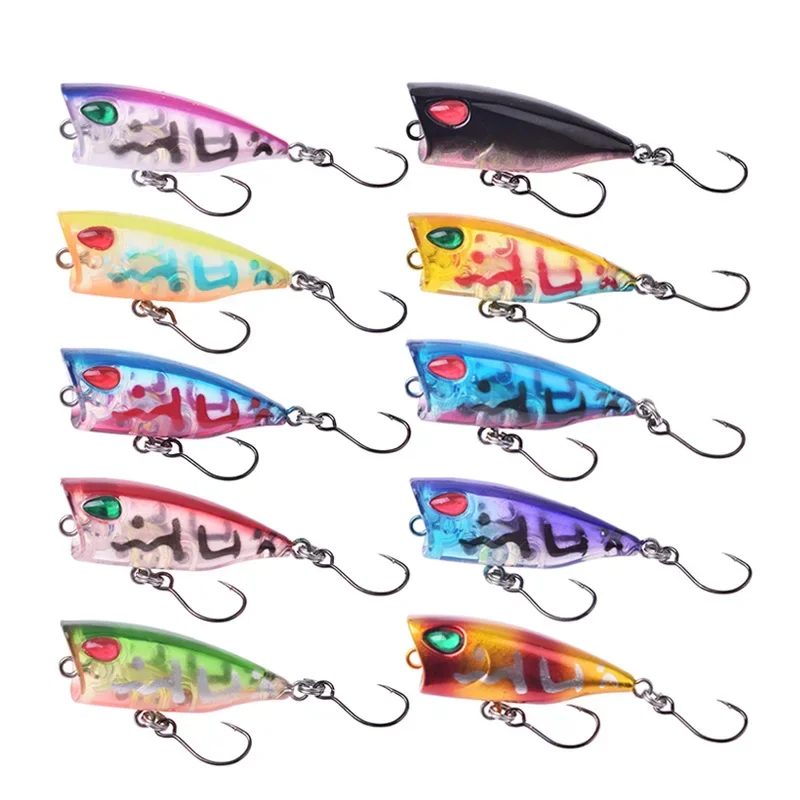 Cebo de Pesca Popper pequeño de agua superior, 4cm, 3,5g, Swimbait de plástico duro, Wobblers artificiales para lubina, aparejos de Pesca, 1 ud. - imagen 4