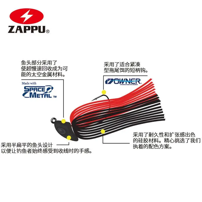 ZAPPU Zap Bearded Guy JIG cabeza de plomo anzuelo señuelo cebo pez mandarín negro Pit cebo falso P.D. CHOPPER Jr Anti-Colgante - imagen 2