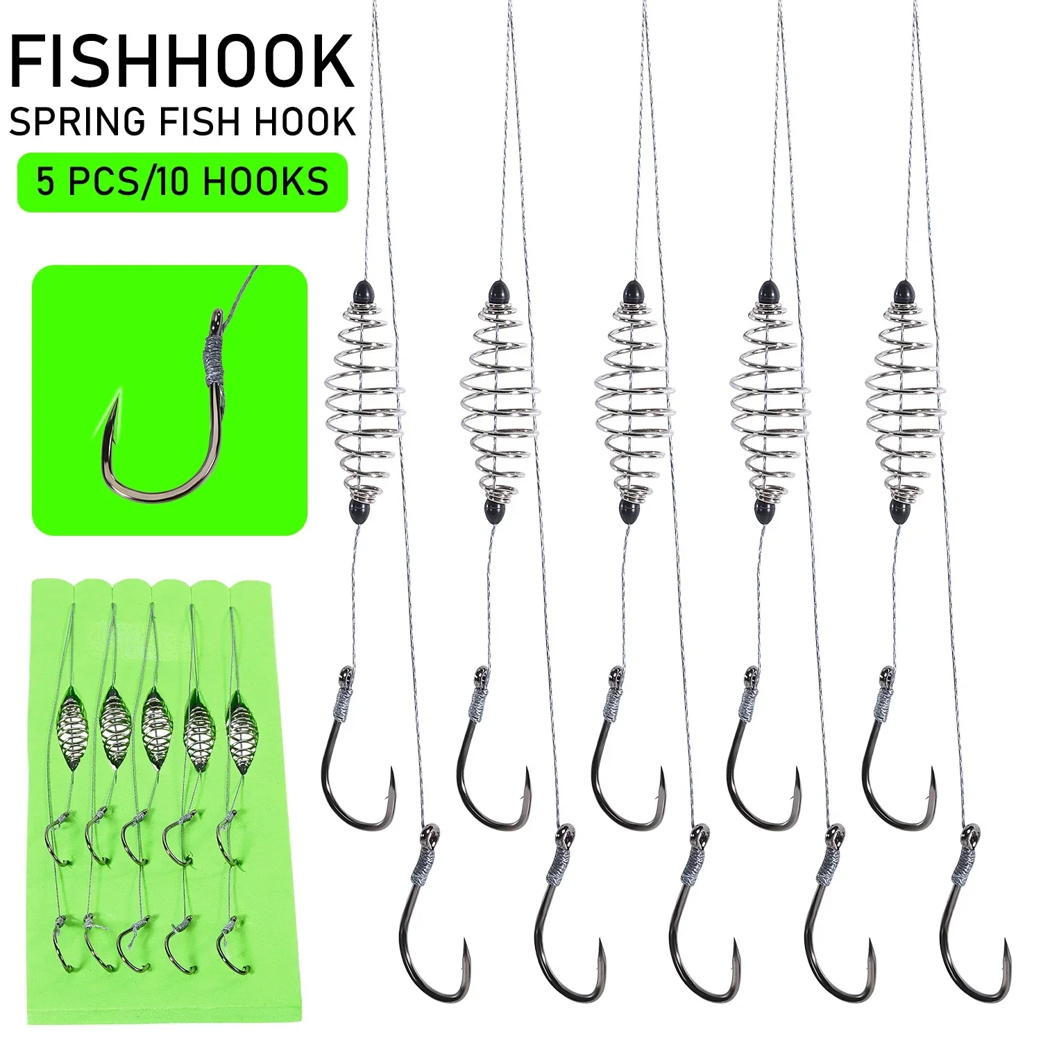 Sougayilang 5 pzas/lote anzuelo de manivela Kit de herramientas de pesca equipo de pesca de carpa equipo de pesca duradero para pescadores - imagen 2