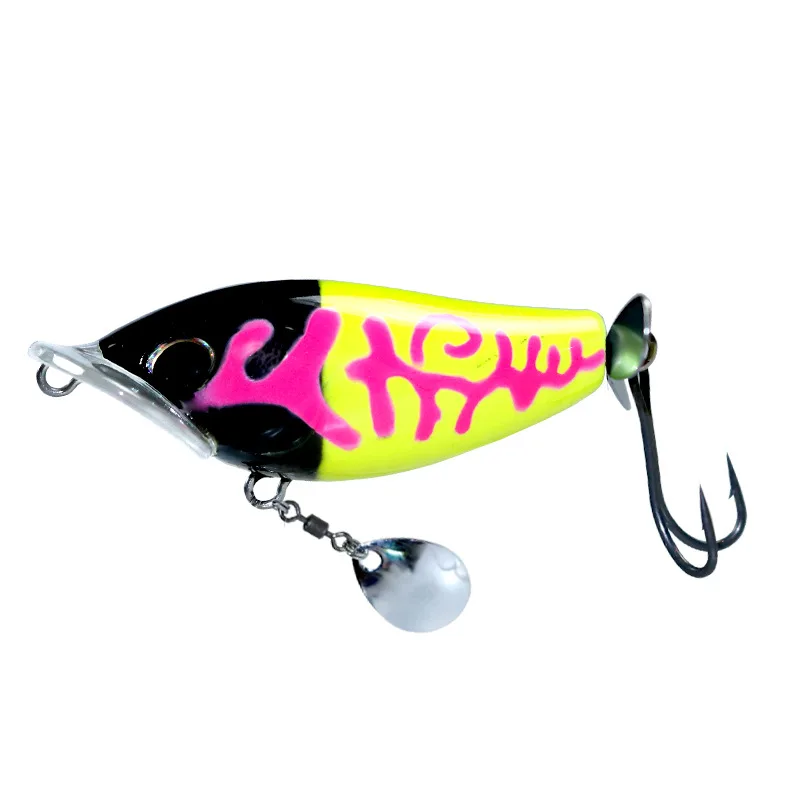 1 unidad de 7,2 cm, 19g, cebo ruidoso Topwater, hélice de cigarra, señuelo Popper, cebos duros flotantes biónicos para lubina, bagre - imagen 5