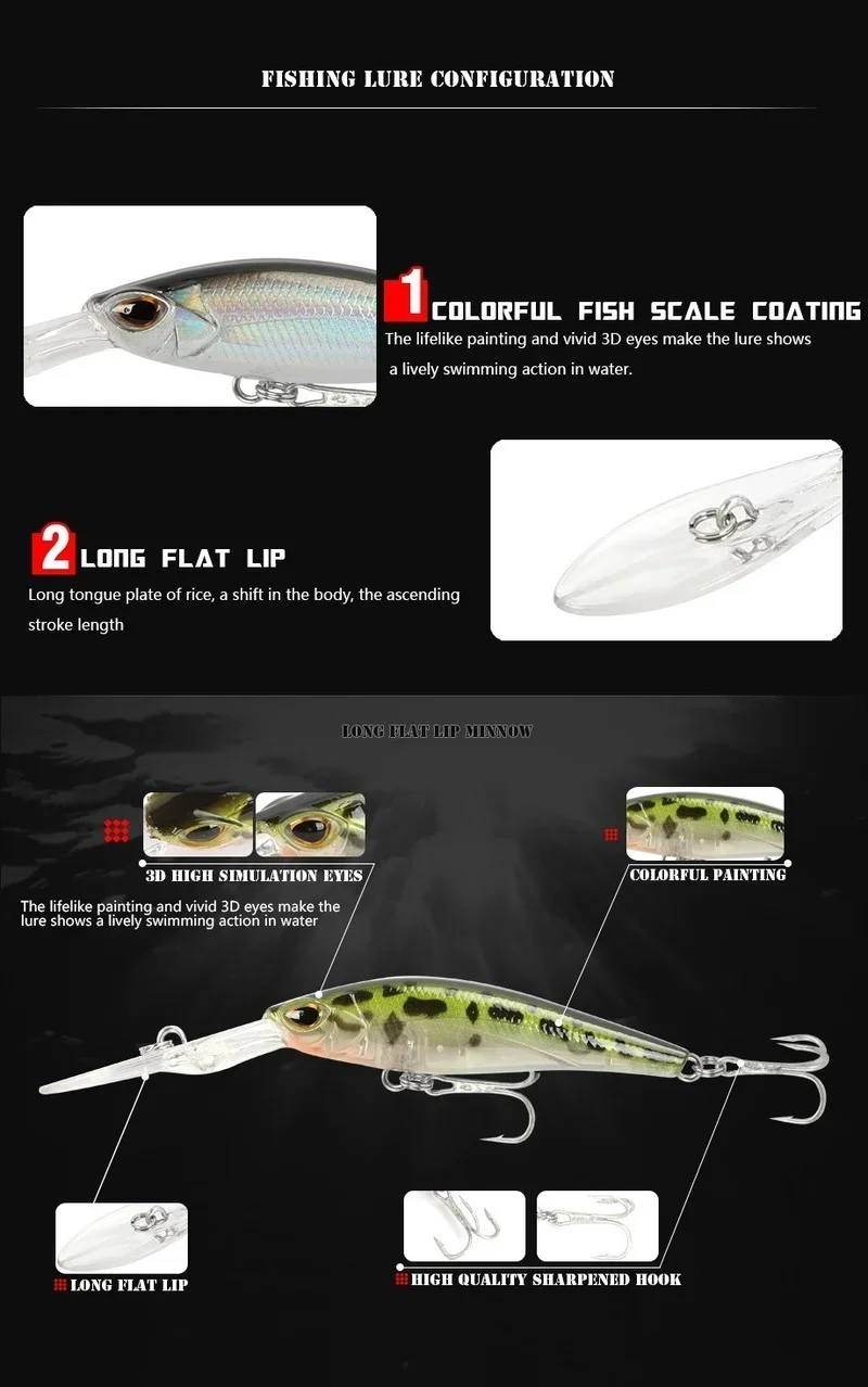 Señuelo de pesca Minnow, Wobblers Jerkbait, Crankbaits, cebo duro, Japón, Camping, pesca al aire libre, 9cm, 6g, 1 pieza - imagen 5