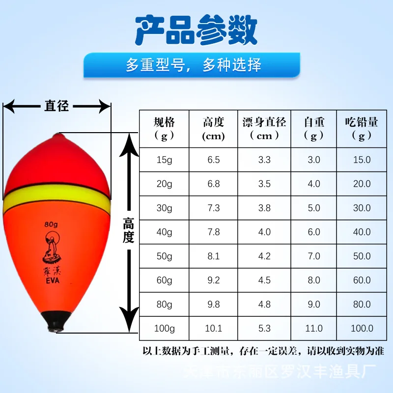 Flotador de pesca de lubina grande, bolas flotantes de EVA, boya para peces de roca oceánica, 20-100g de fundición larga, Apopyu, 1 pieza en oferta - imagen 2