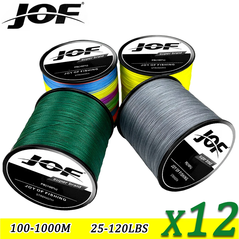 Línea de pesca de PE multifilamento japonés de 12 hebras X12 línea de pesca de carpa 100-1000M agua salada marina Smooth25-120LB duradero súper fuerte