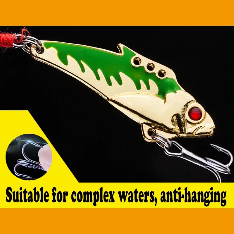 Señuelo de pesca con cuchara giratoria de Metal, 7,5g, 9,2g, cebo duro con lentejuelas, Paillette de ruido con anzuelo triple de plumas, 1 ud. - imagen 3