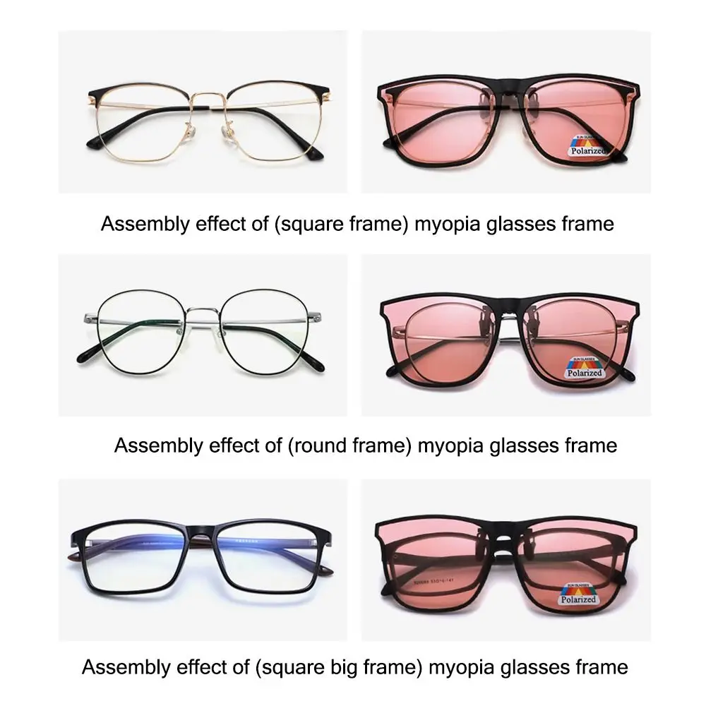 Gafas de sol cuadradas con clip a la moda para actividades y conducción, gafas antideslumbrantes para conductor de automóviles para hombres, gafas de sol para exteriores para mujeres y hombres - imagen 4