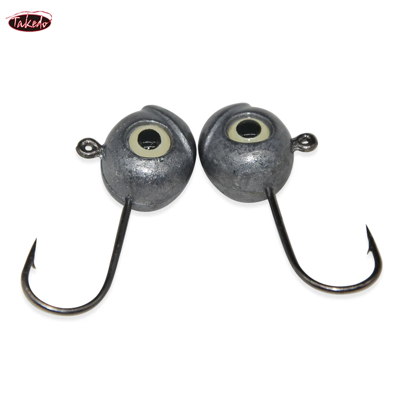 TAKEDO, 10 Uds., anzuelo de hielo con cabeza de anzuelo, 1G, 1,8G, 3,5G, plantilla con cabeza de ojos de pez, microobjetos con cebo suave, ganchos de Metal para lubina, trucha, Lucio - imagen 5
