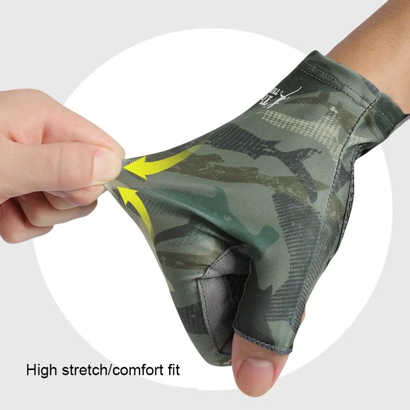Guantes de pesca antideslizantes de medio dedo, protección solar transpirable, pesca al aire libre, Verano - imagen 2