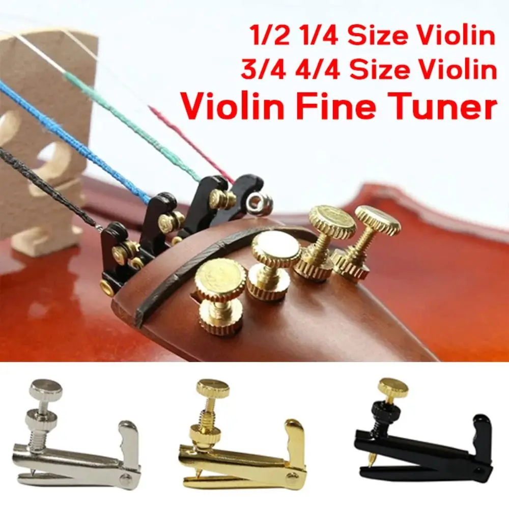 4 unids/set violín de Metal afinador fino accesorios de instrumentos de cuerda para 1/2-1/4 3/4-4/4 tamaño violín ajustador de cuerdas - imagen 5