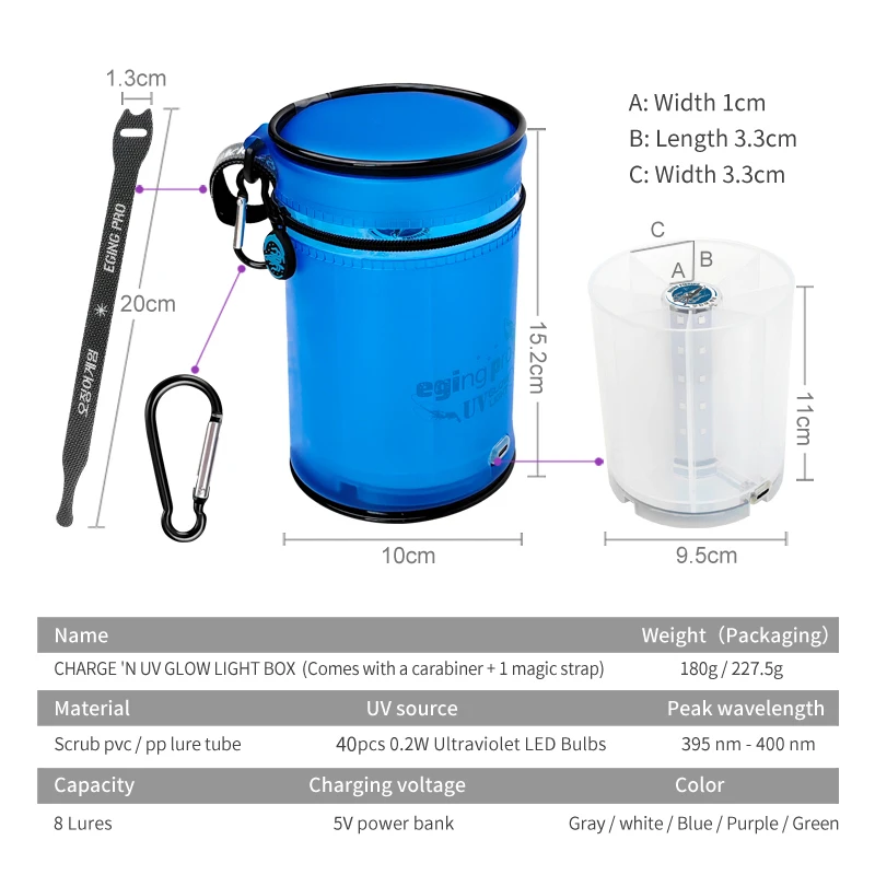 Bolsa de pesca con señuelo, luz brillante UV, herramienta de luz de relleno, plantilla de calamar, caja de aparejos Egi, cebo duro, plantilla de Metal, estuche de almacenamiento, artículos de pesca para barcos de mar - imagen 4