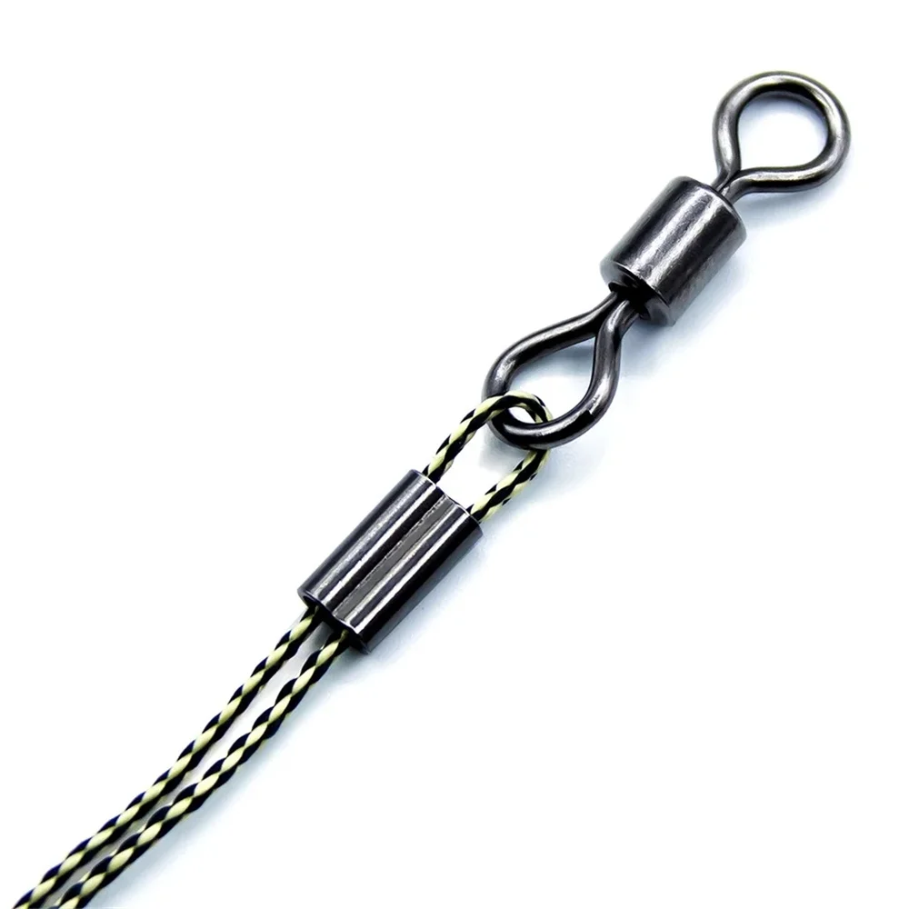 100 Uds. Conector de prensado de alambre líder de tubo de manga de barril doble de latón accesorios de anzuelo de Pesca de carpa Pesca - imagen 5