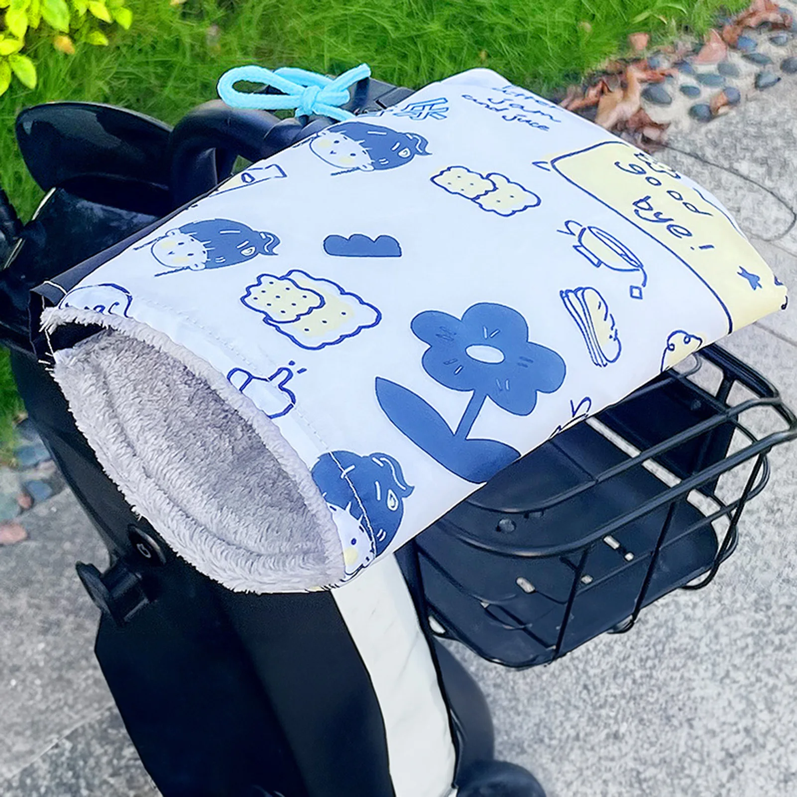 Guantes cálidos para manillar de bicicleta eléctrica, motocicleta, Scooter, manoplas finas de felpa para manillar, guantes cálidos para montar en bicicleta - imagen 5