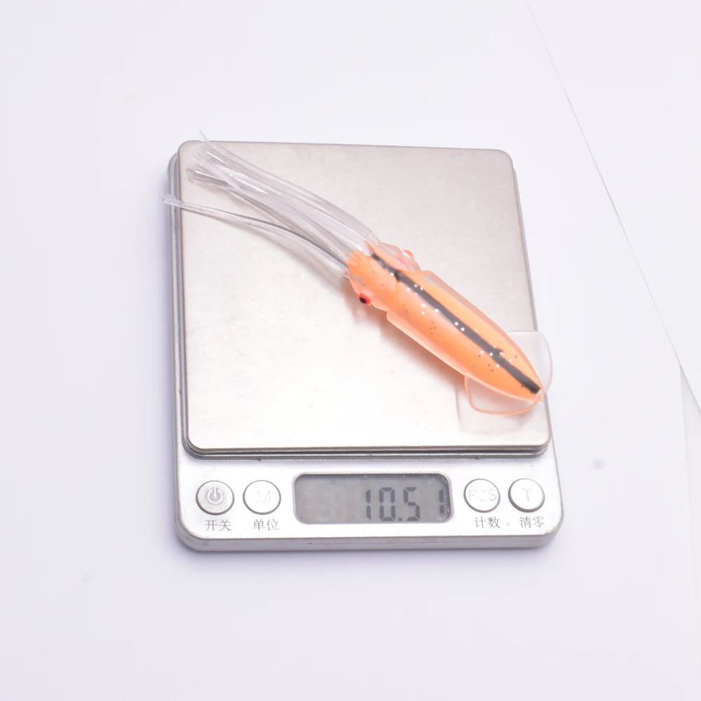 Señuelo calamar luminoso 12cm – Jig falda para pesca profunda - imagen 2