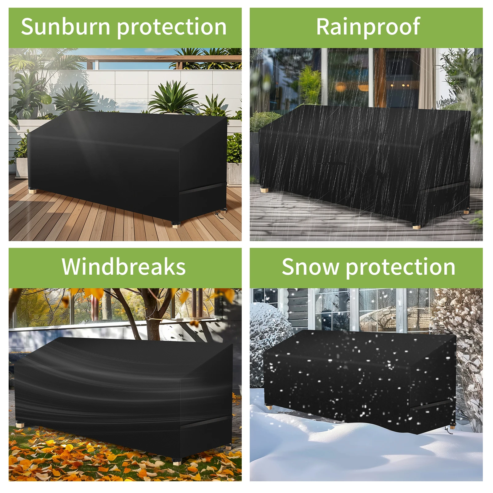 Fundas para banco de jardín de 3/2/1 asientos, impermeables, resistentes, Oxford 210D, fundas para banco de exterior con cubierta para silla de jardín y Patio Anti-UV - imagen 5