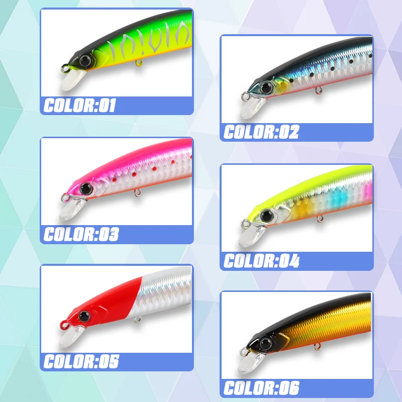 Magic Works-cebos duros de 115mm y 130mm, cebo Artificial de pececillo de fundición larga, Wobblers flotantes para pesca de lubina, señuelo de agua salada - imagen 5