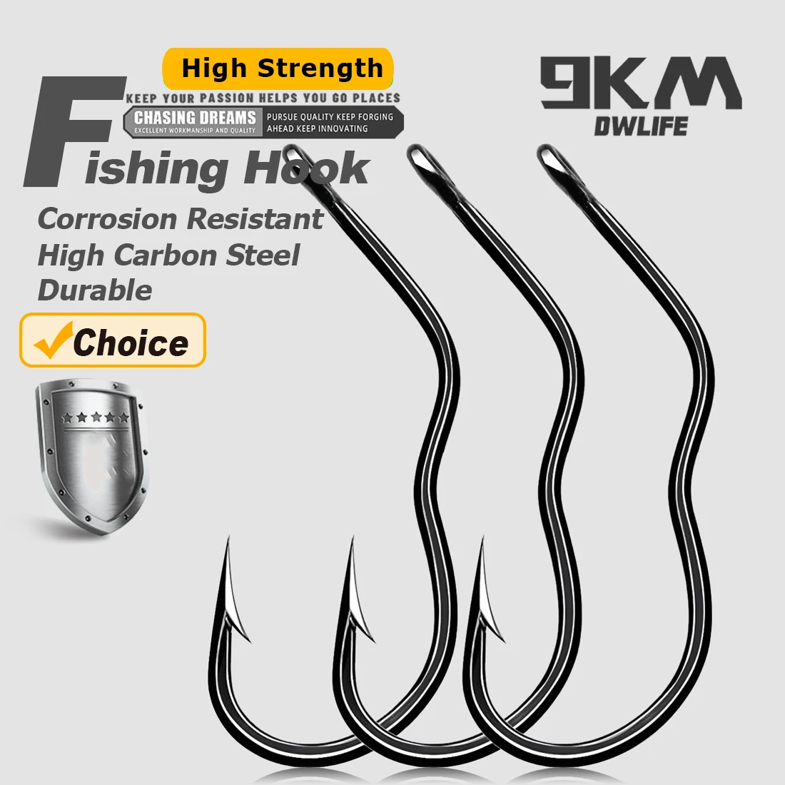 9KM 50 ~ 200 Uds anzuelo de pesca con tapa automática gancho de carpa acero rico en carbono con púas afiladas con ojo