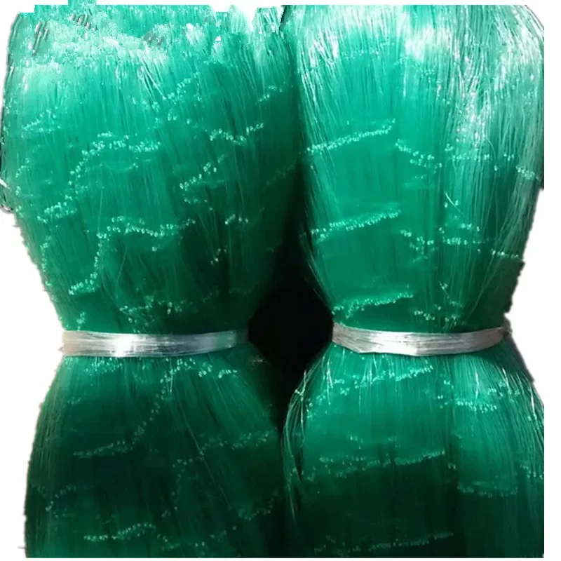 Redes De pesca semiacabadas De hilo verde De 0,25mm-0,28mm, redes adhesivas, red De nailon Monofilamento, red De enmalle, suministros De pesca al aire libre - imagen 3
