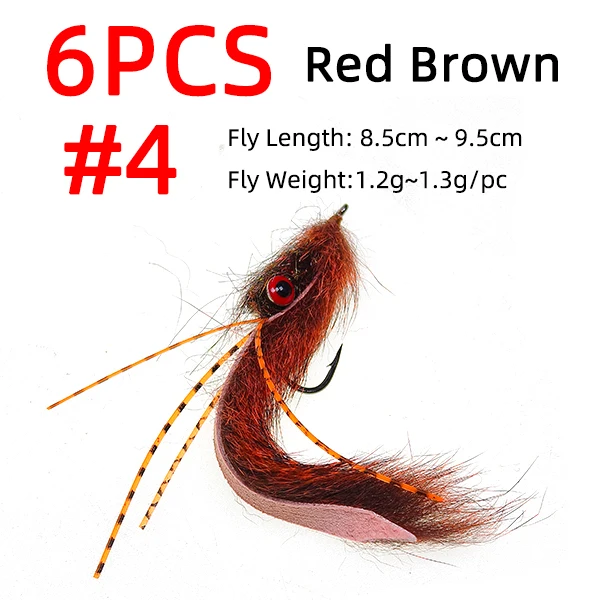 6PCS Sz 4 Red-Brown