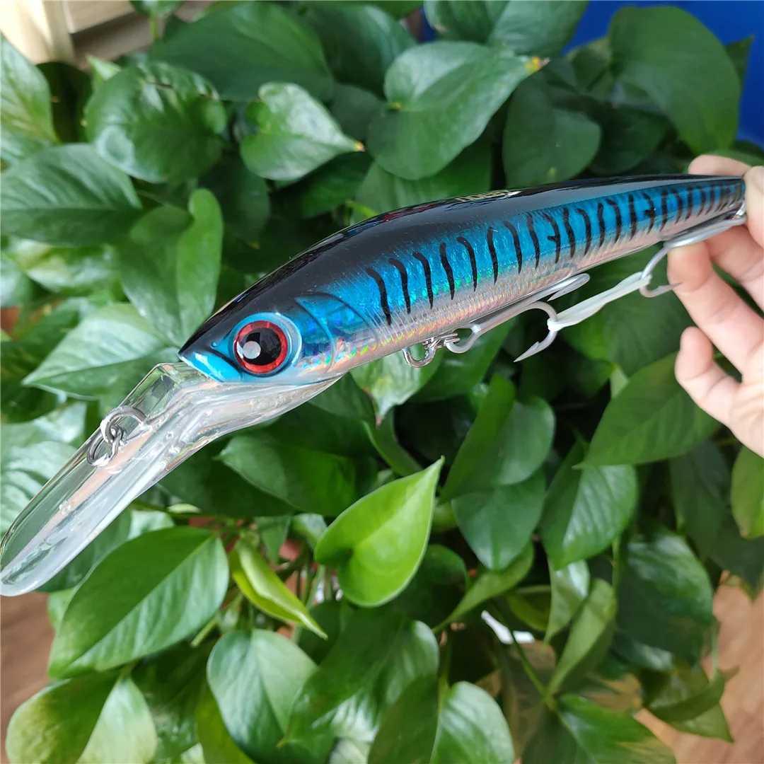 NOEBY 140mm 50g 180mm 98g Trolling hundimiento Minnow señuelo de pesca cebos artificiales Wobblers de agua salada para lubina aparejos de pesca - imagen 5