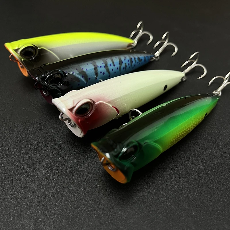 118mm 26g con caja flotante Topwater Popper Señuelos de pesca mar agua salada cebo duro Artificial superficie Wobblers equipo de pesca - imagen 3