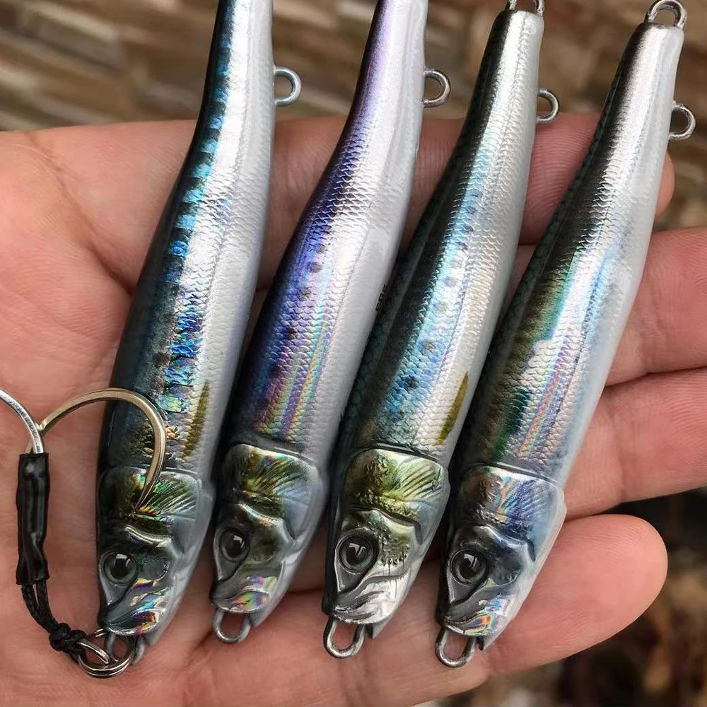 Señuelos de Pesca de agua salada, anzuelos de Metal de 100g para pesca de lubina, aparejos de cebo para Orilla, Jigging, Drag Cast, hundimiento - imagen 3