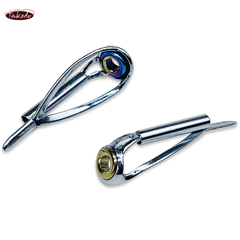 TAKEDO TN28 9 unids/caja guías de caña de pescar de acero inoxidable dos patas serie K marco fuerte guías de caña de pescar luz giratoria - imagen 3
