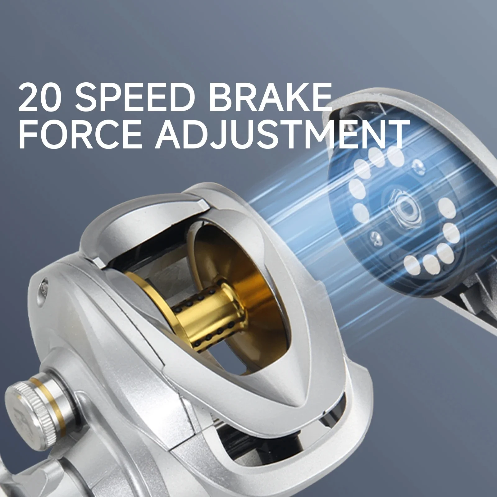 Carretes de Baitcasting de Metal YL200, relación de engranaje de alta velocidad 6,3: 1, arrastre máximo de 12KG, perfectos para pesca en agua dulce y salada - imagen 3