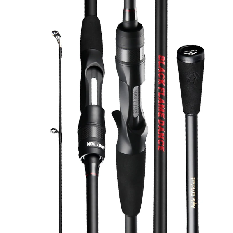 Caña de pescar giratoria de fundición, anillo Fuji de 1,68 m, 1,8 m, 1,98 m, caña de fibra de carbono ultraligera, mango EVA de 2 secciones, peso de señuelo de 3-15g - imagen 2