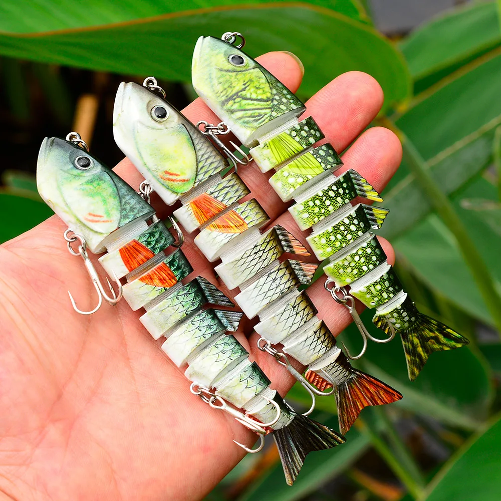 13cm 22g 8 segmentos Swimbait cebo articulado Wobblers hundimiento Señuelos de pesca Crankbait cebo Artificial duro para aparejos de pesca de lubina - imagen 2