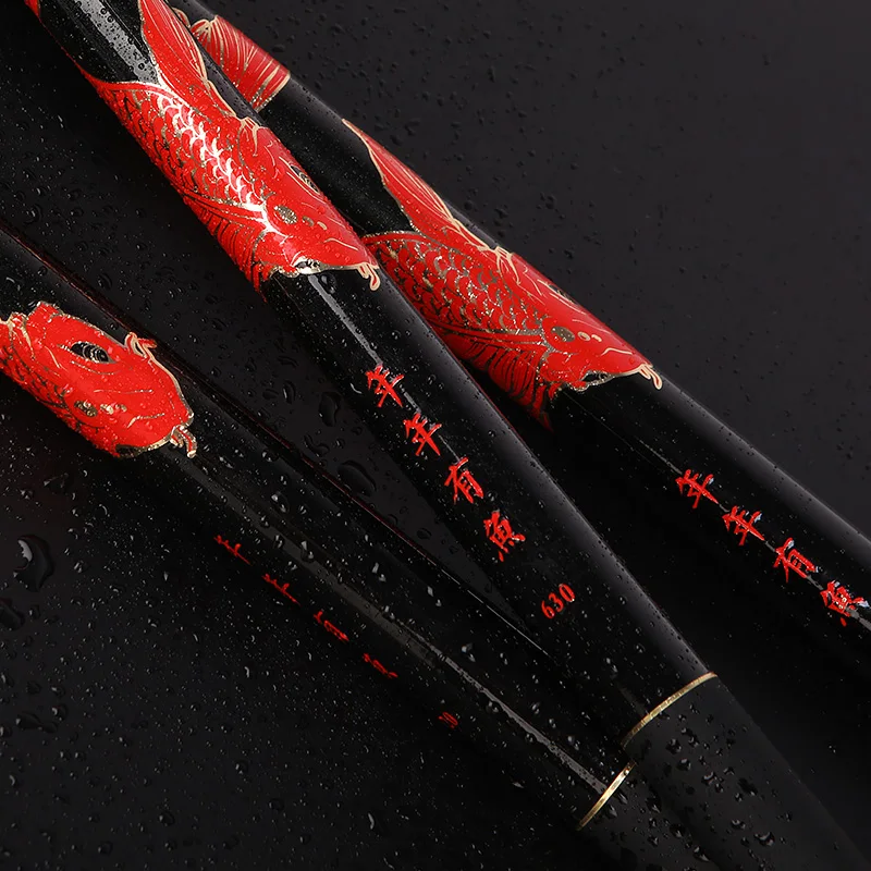 Caña de pescar telescópica de fibra de carbono, caña de pescar de agua dulce, ligera y dura - imagen 3