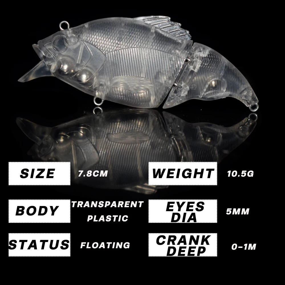 CCLTBA-Señuelos de Pesca sin pintar, 3 modelos articulados Swimbait, cebos artificiales duros y calientes, Wobblers Lipless Crankbait VIB DIY - imagen 2