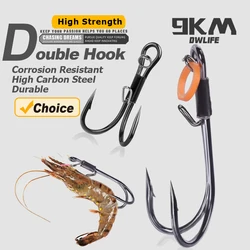 Ganchos offset camarón vivo 9KM – Double rig acero resistente