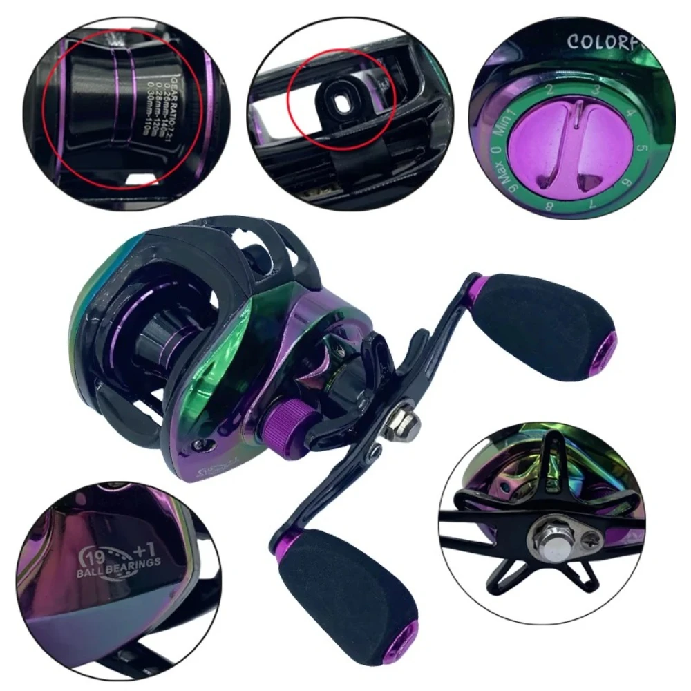 Carrete de pesca en forma de gota de agua, taza de Metal portátil, rueda de fundición lejana para pesca con señuelo, fuerza de freno máxima de 10kg/22LB, fundición larga precisa - imagen 4