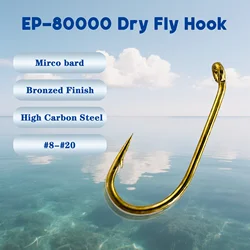 Eupheng EP-80000 Anzuelos mosca seca – Vástago forjado 1X con púas